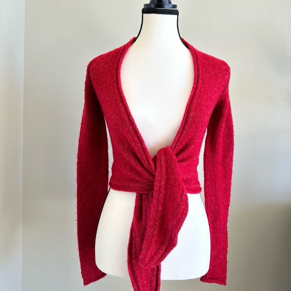 Front tie cardigan